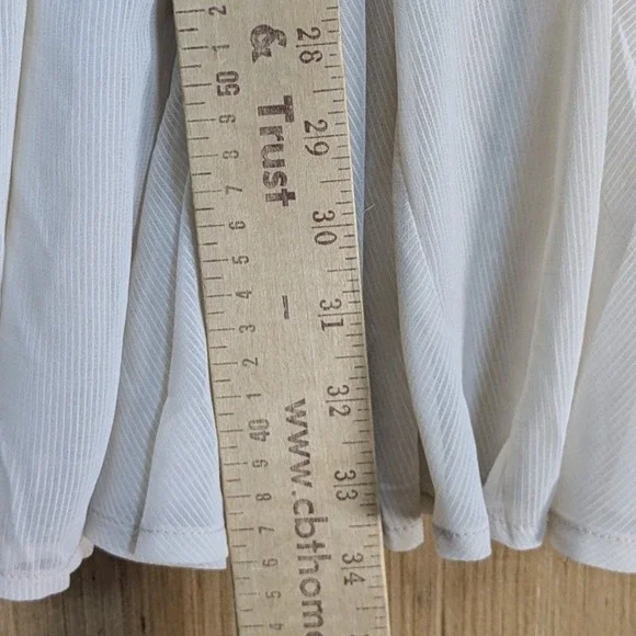 Asos Mini Dress Womens 8 Beige Ruffle Cutout Sheer Fairy Boho Festival Whimsy - Picture 6 of 9